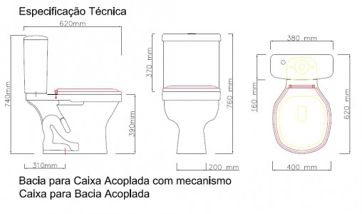 Bacia e Caixa Acoplada com Mecanismo - Íris