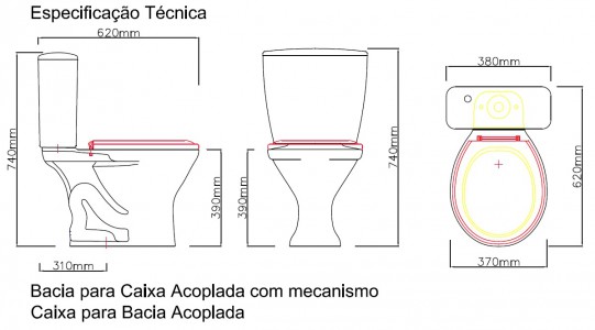 Bacia e Caixa Acoplada com Mecanismo - Diva